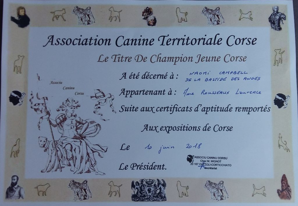 de la bastide des anges - Naomi devient championne jeune de Corse